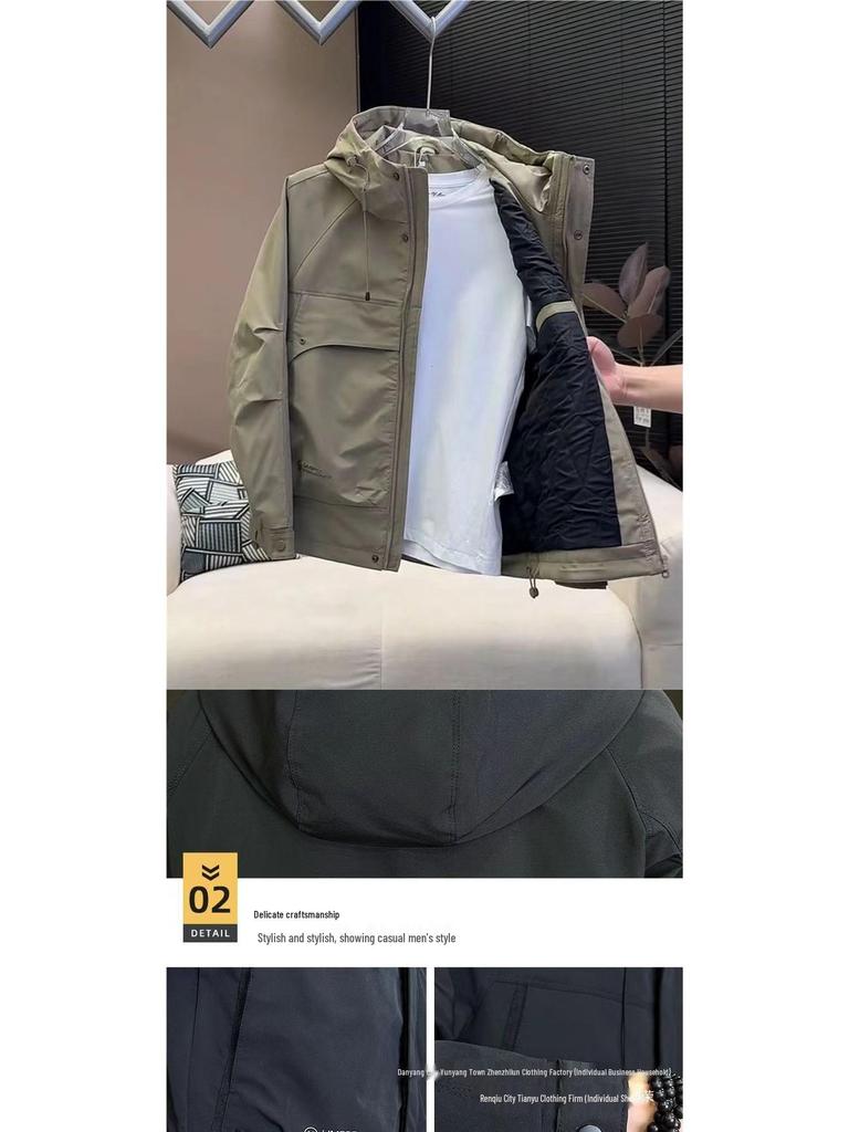 2024 Men's Fashionable Windproof Hooded Cotton Jacket – Thick, Loose, and Stylish for Autumn/Winter
