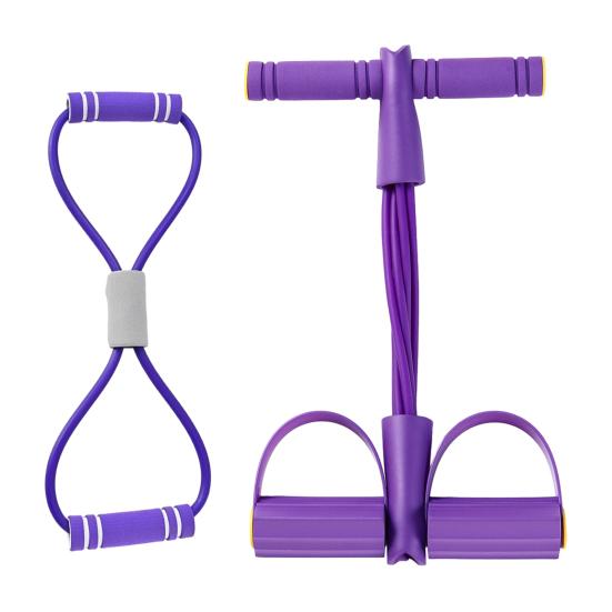 

Pedal Resistance Band with Handle 6-Tube Pedal Ankle Puller Elastic Sit-up Pull Rope Men Women Yoga Pedal Workout Band Exercise Equipment фіолетовий