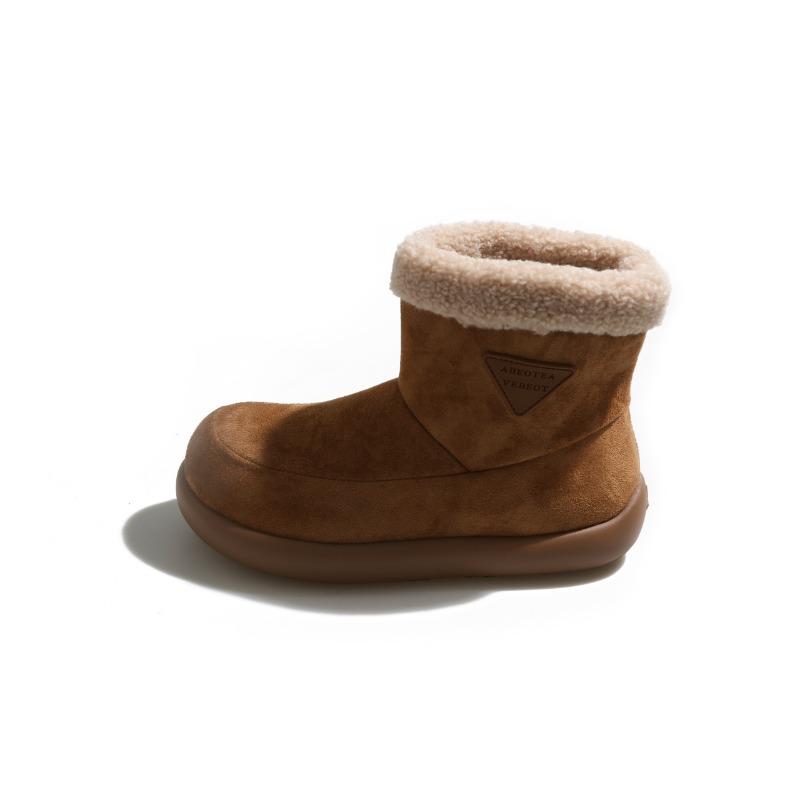 

Ретро маленькие картофельные короткие зимние ботинки женские новые бархатные теплые на толстой подошве нескользящие универсальные хлопковые ботинки 35 коричневый