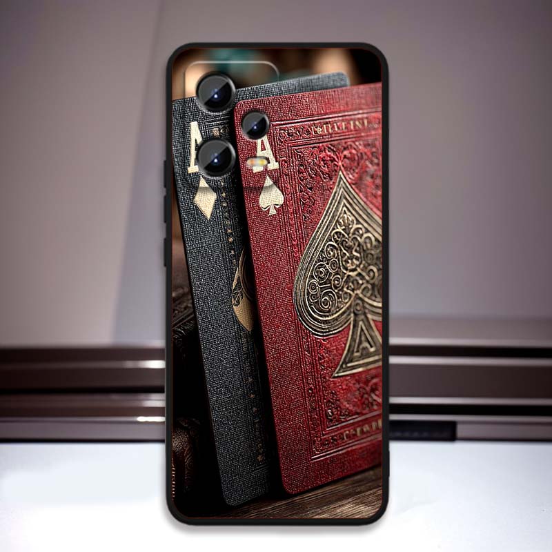 

Creative poker card patterns For Xiaomi Redmi Note 15 14 13 12 12S 11E 11 11S Pro Plus 4G 5G Black Soft TPU Phone Case Redmi Note 12 4G