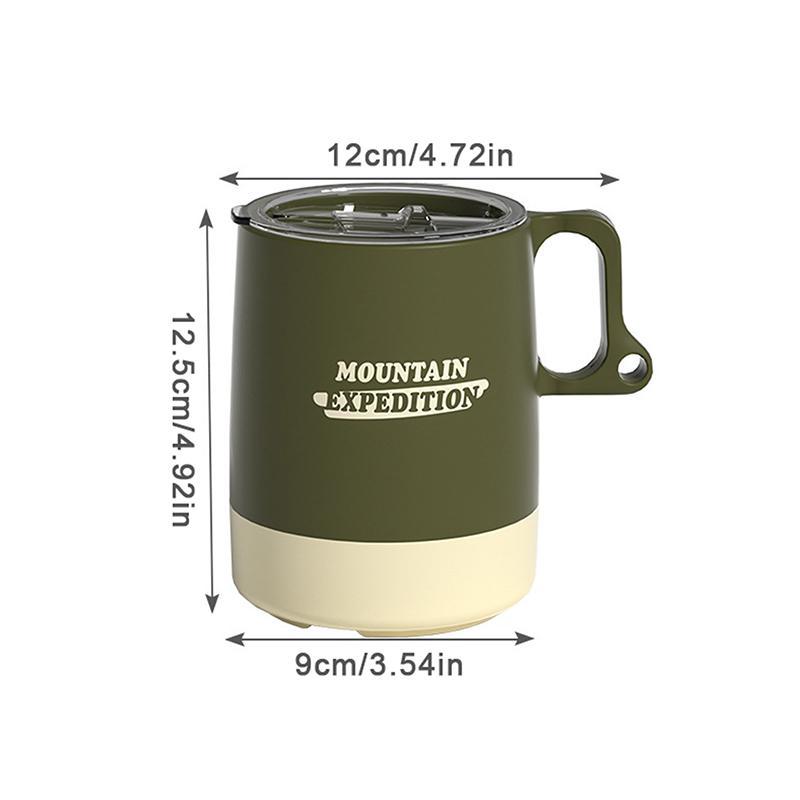 Camping Cup Non-Slip Grip Large Capacity With Lid Outdoor Camping Mugs Coffee Cups For Travel Hiking Backpacking Fishing