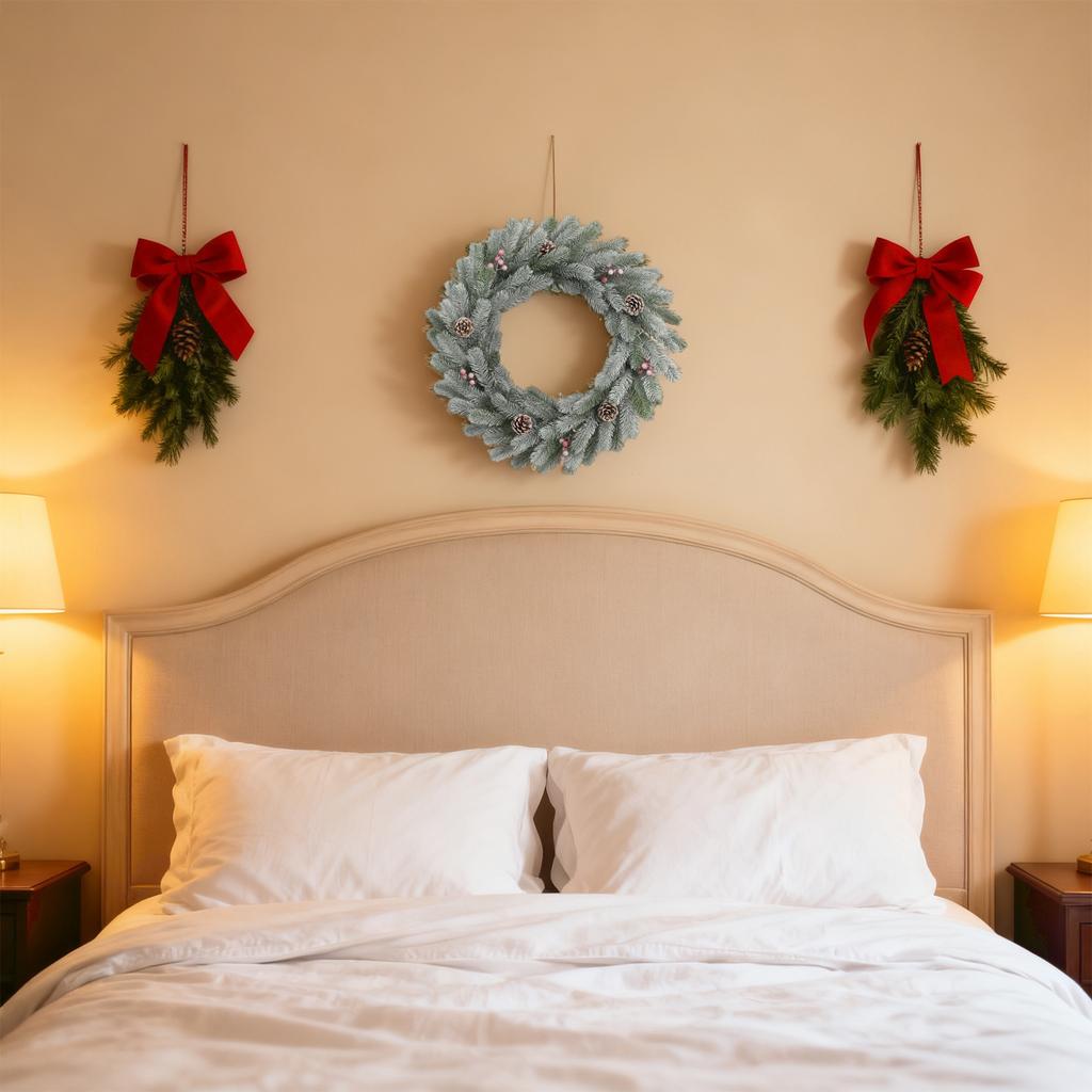 50cm Christmas Wreath Artificial Flower Decoration Wreath Door Hanging Wall Hanging