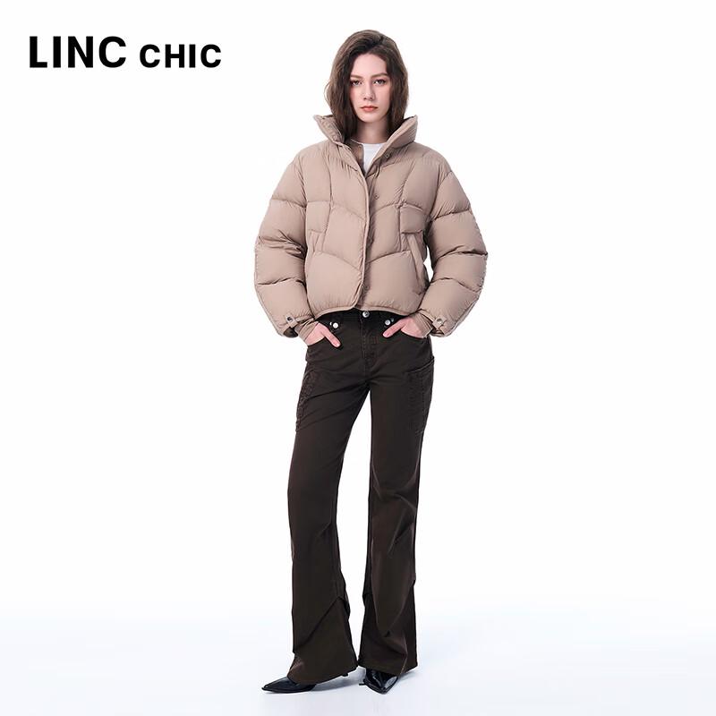 Jinyujie Women's Loose Fit Stand Collar Short Down Jacket