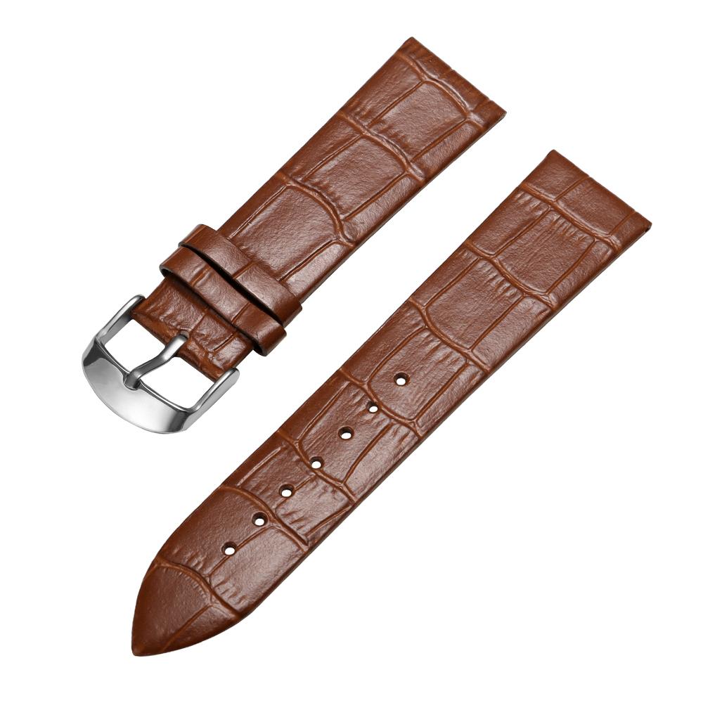 

18mm 20mm 22mm Vintage Genuine Leather Wrist Watchband Men Women Sweatband Sport Belt Watch Band Universal Ultra-thin Slub Strap 18mm коричневий