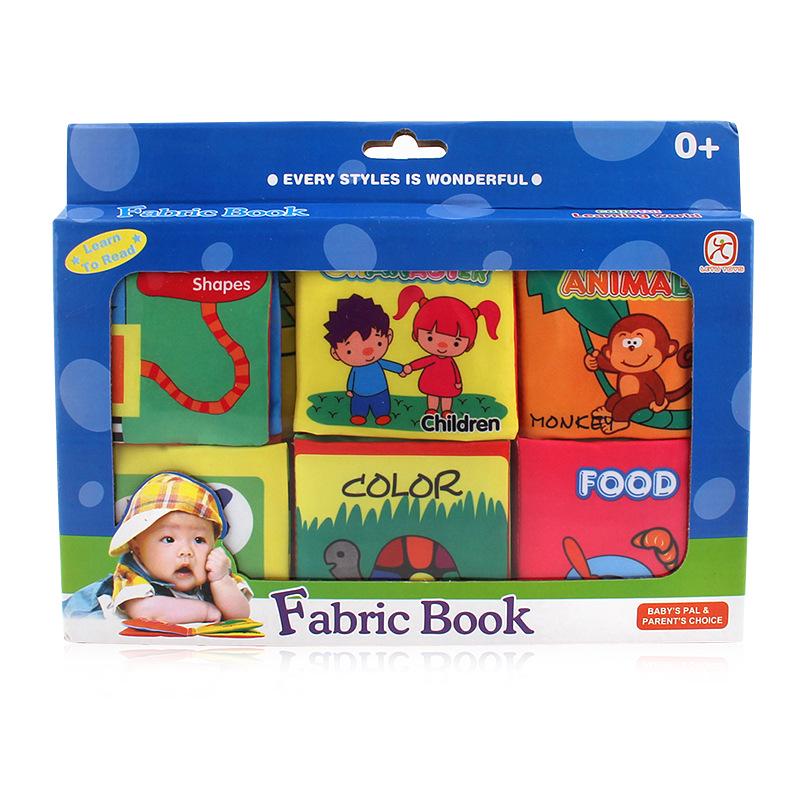 6Pcs Early Education Baby Palm Cloth Book Toy