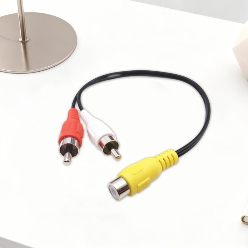 Durability 1 Male to 2Female Cable with Gold Plate Connectors for Clear Music Video Signal Distribution Splitter