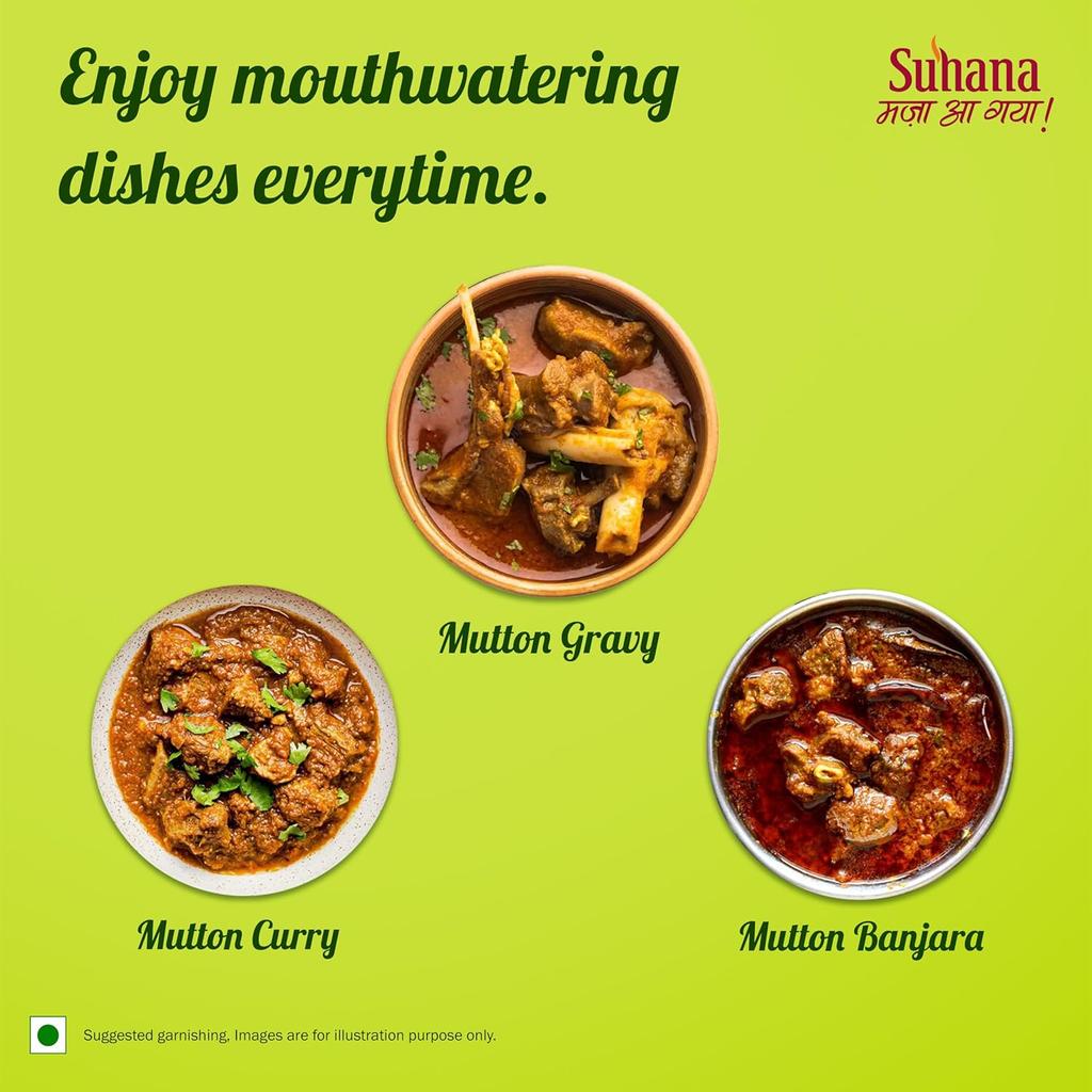 Suhana Mutton Meat Masala 2 x 200 G Pouches For Rich Curry Gravy Roasted Meat And Homemade Cooking Meals