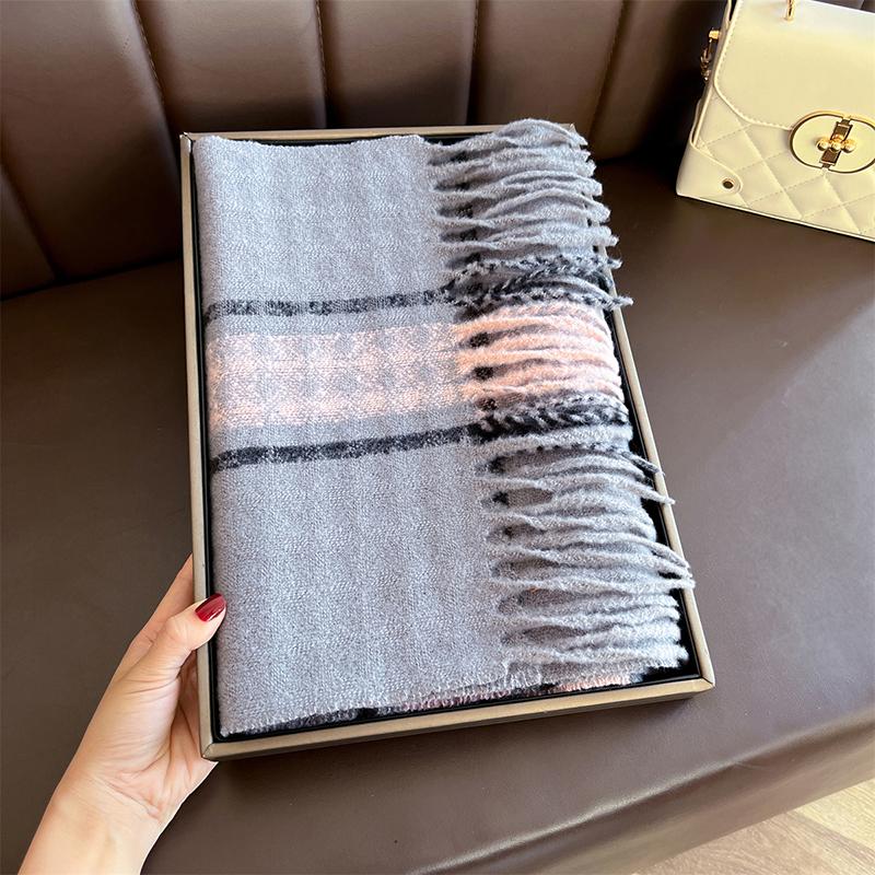 Korean Winter Imitation Cashmere Scarf Student Neck Thick Warm Shawl Men Women Tassel Scarves Bufanda Blanket Poncho Stoles