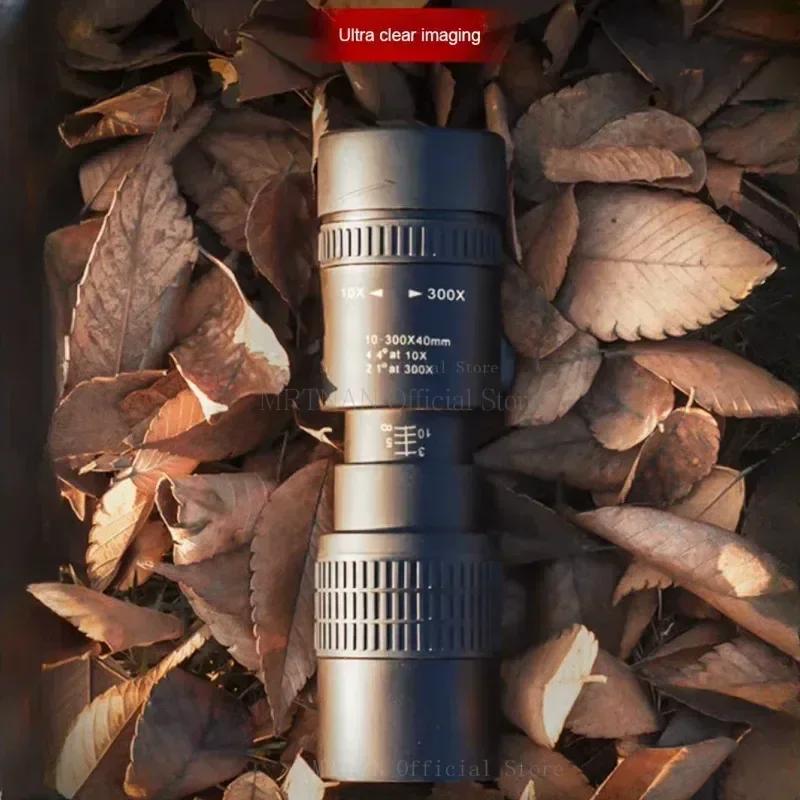 High Power 10-300x40mm Monocular Telescope HD Portable with Tripod Phone Holder for Bird Watching Hunting Camping