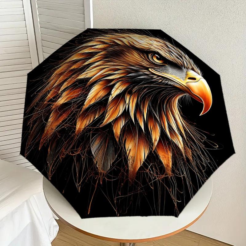 1pc Eagle Head Fashionable Automatic Opening/Closing Folding Umbrella with 8 Iron Bones, Plastic Handle Yy251015075