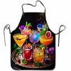 1 Apron, Summer Party Theme - Colorful Cocktail Display Kitchen Apron, Vintage Style, Suitable for Cooking and Baking