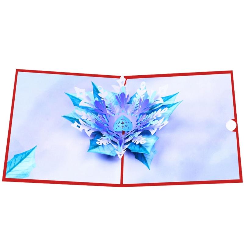 Festive Christmas Snowflake Pop up Card 3D Design with Vibrant Colors Christmas Greeting Card for Holiday