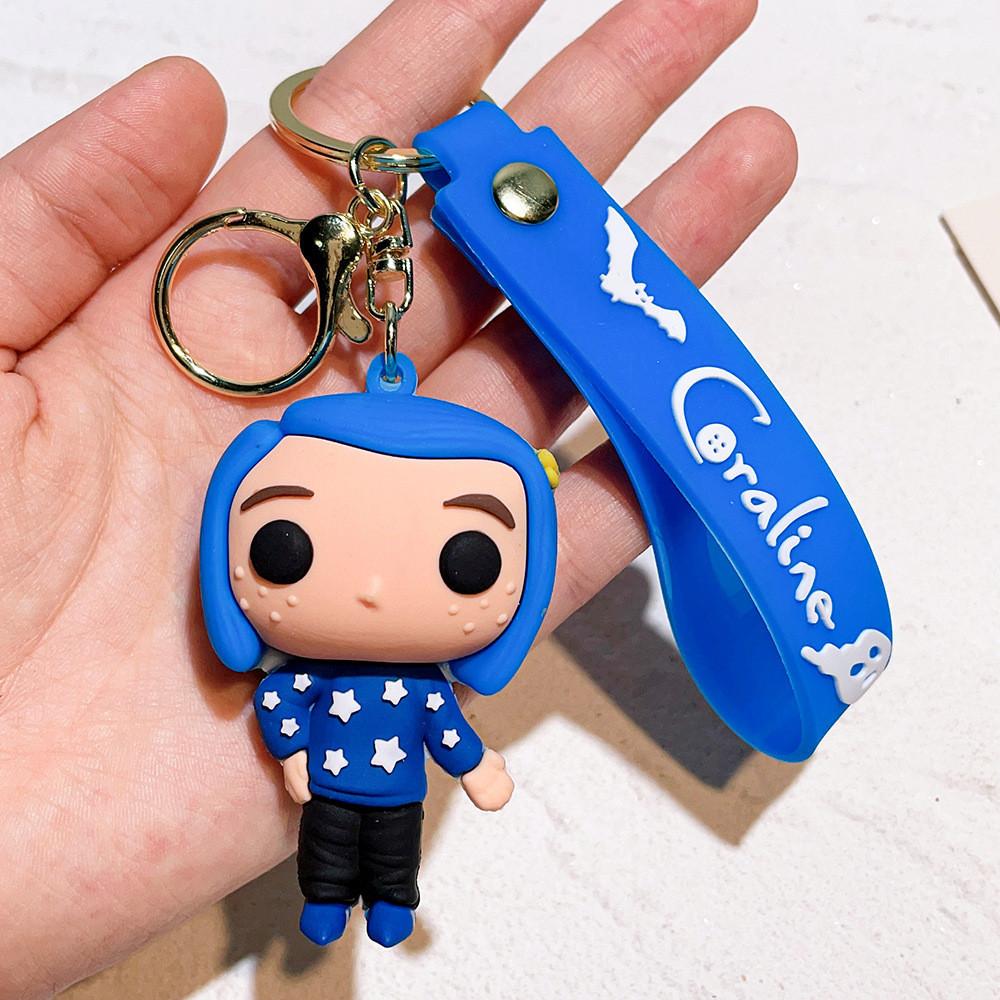 Vibrant Silicone Coraline Keychain Cute American Style Cartoon Character Gift