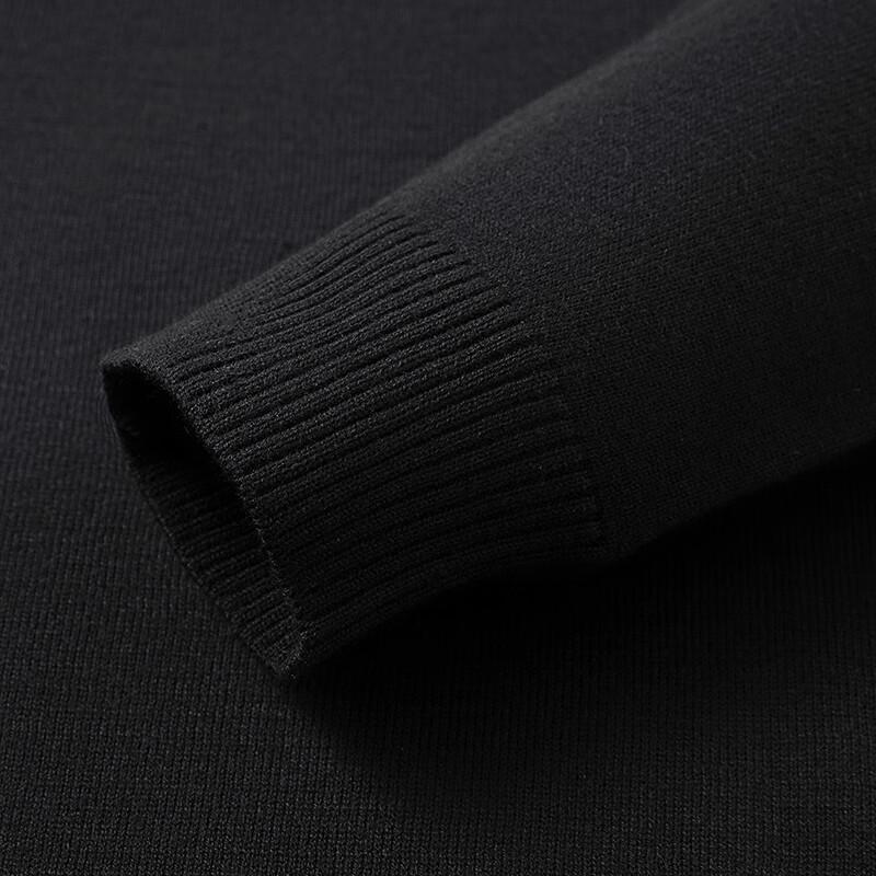 FAPAI Men's Faux Two-Piece Stand-Collar Wool Blend Sweater