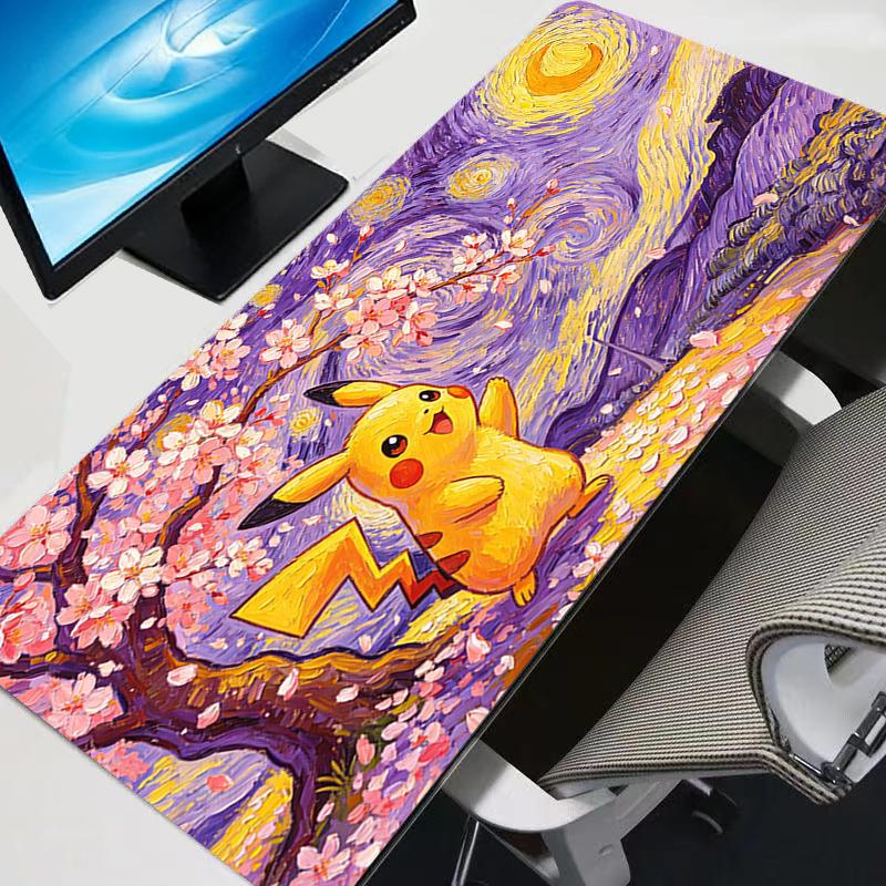 Mouse Pad Cherry Blossom New Pokemon Pikachu Large Gaming Accessories Computer Gamer Keyboard Rug Mouse Mat Desk Mousepad 800x300x2mm