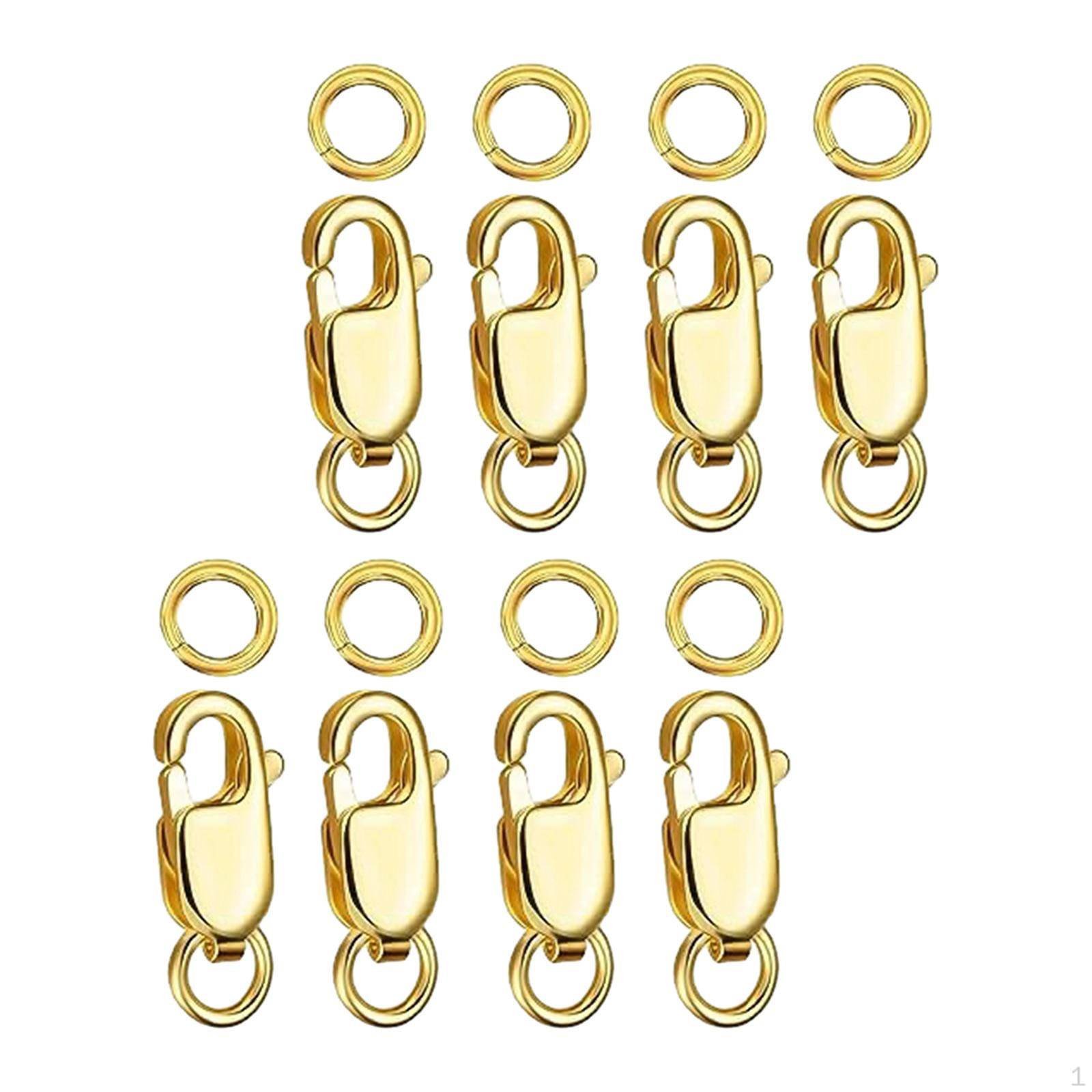 

8 шт., аксессуары с застежкой в ​​виде когтя омара, браслет ручной работы, металлический изысканный разъем с закрытым