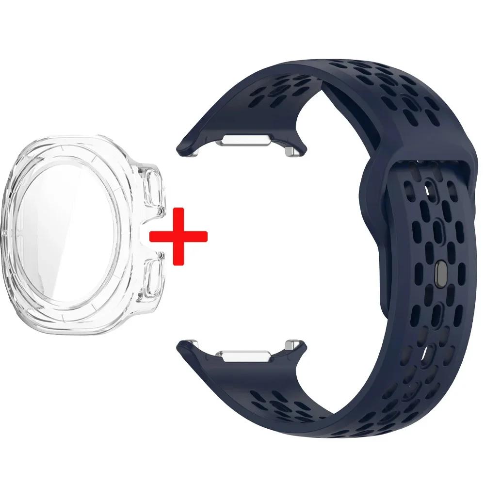 Silicone Strap+Case For Samsung Galaxy Watch Ultra 47 Sport Watchband Bracelet for Galaxy Watch Ultra Tempered Glass Cover Band