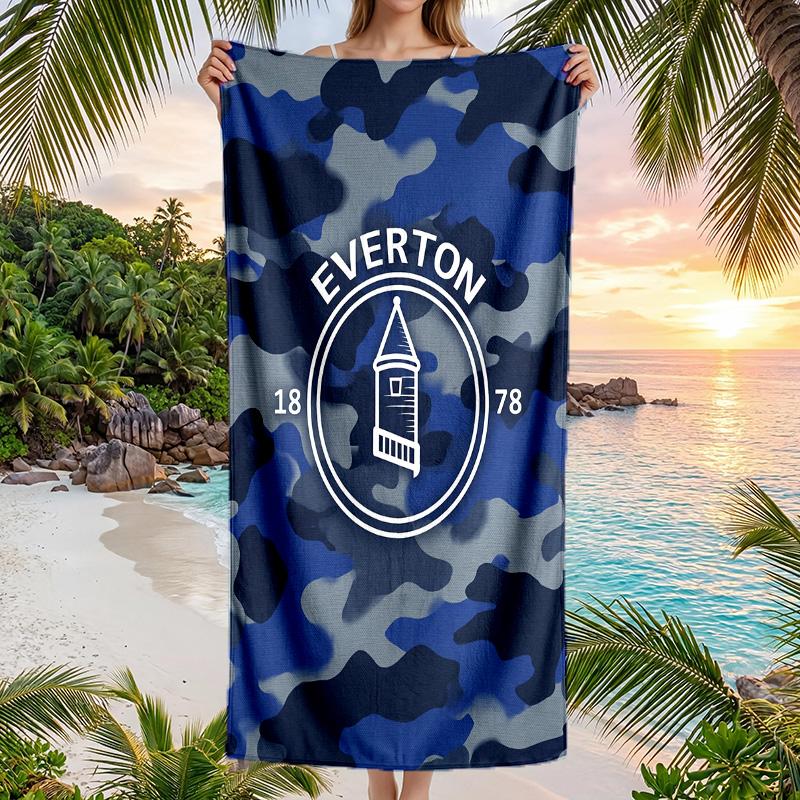 Everton Football Beach Towel Soft Microfiber Summer Towel Quick Dry Absorbent Towel for Beach Swimming Pool Travel