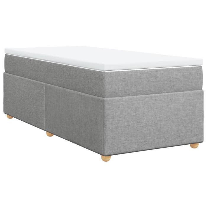 Maison Exclusive - Sommier à lattes de lit avec matelas Gris clair 90x200 cm Tissu