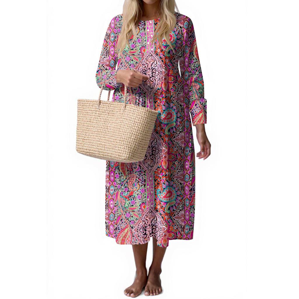 Dámské módní ležérní bez rukávů s kulatým výstřihem jednobarevné elegantní temperamentní šaty