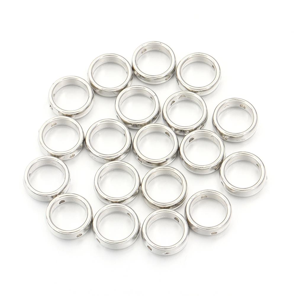 100pcs CCB Hollow Spacer Beads Round Circle Frame Loose Spacer Beads for Jewelry Making DIY Bracelets Necklace Keychain Findings 12mm