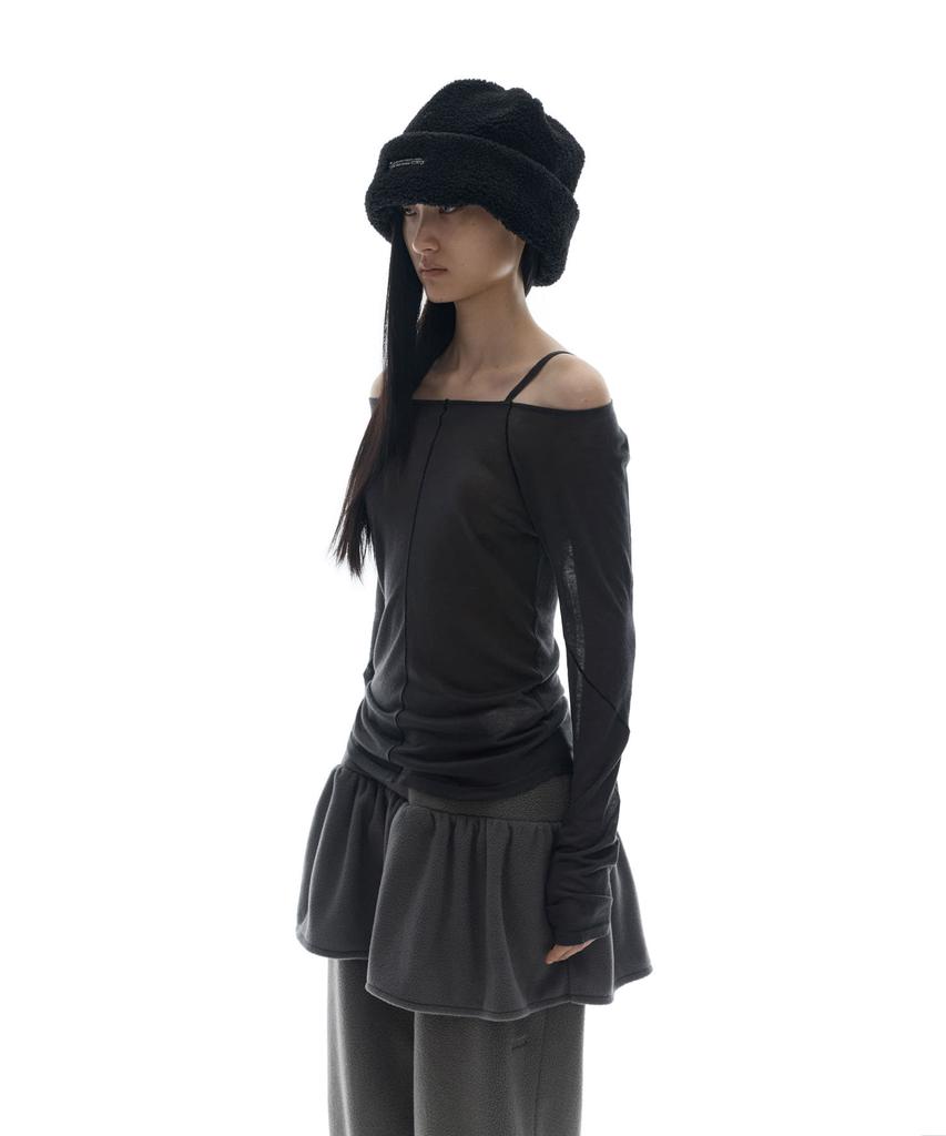 OJOS Strap Flatseam Long Sleeve Top / Charcoal