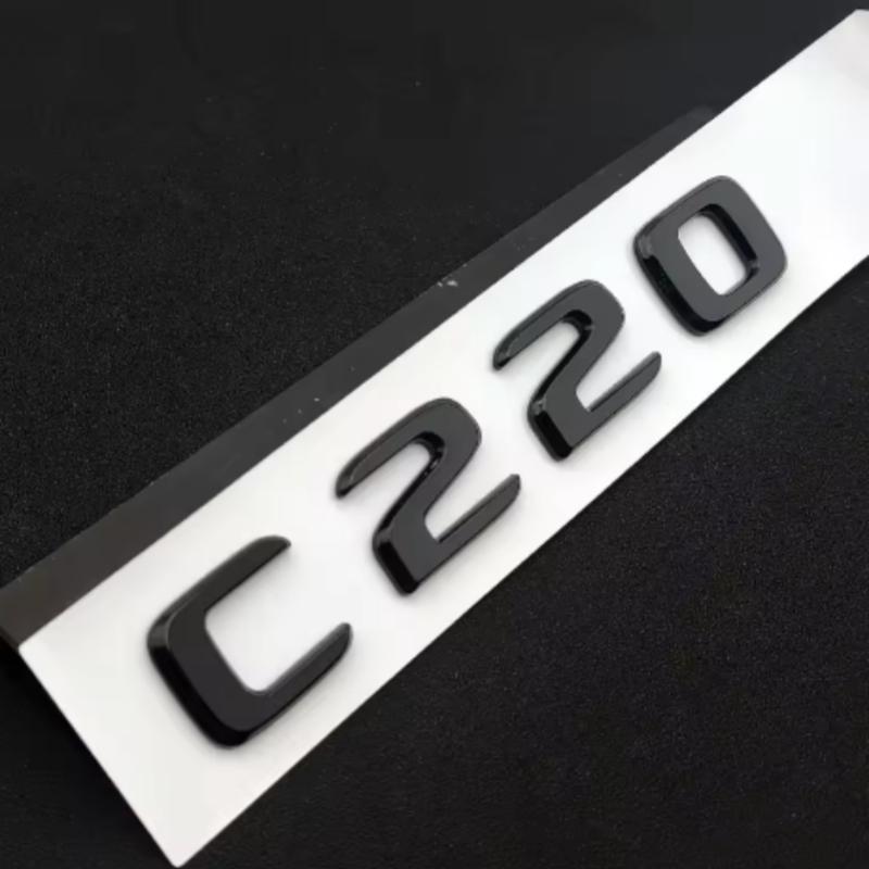 

ABS Black Chrome Letters 3D Car Trunk Letters Badge For Mercedes Benz C 200 220 300 C200 C220 C300 C320 Logo Sticker Accessories