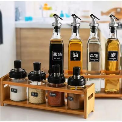 Portaspezie in legno Scaffale per barattoli di spezie da cucina Scaffale porta barattoli per condimenti Porta bottiglie per olio Scaffale per condimenti Porta barattoli per spezie Supporti per organizer da cucina