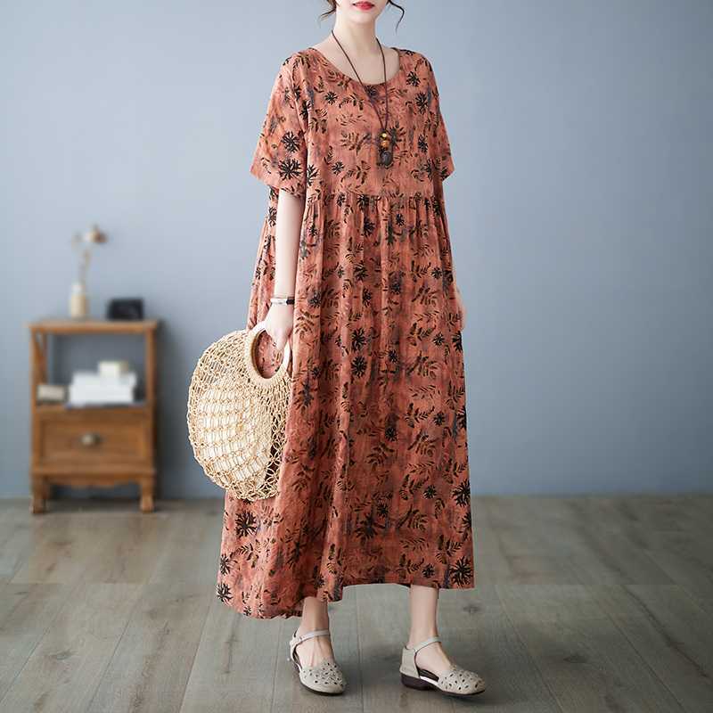 

Женское длинное платье с оборками по низу average size оранжевый