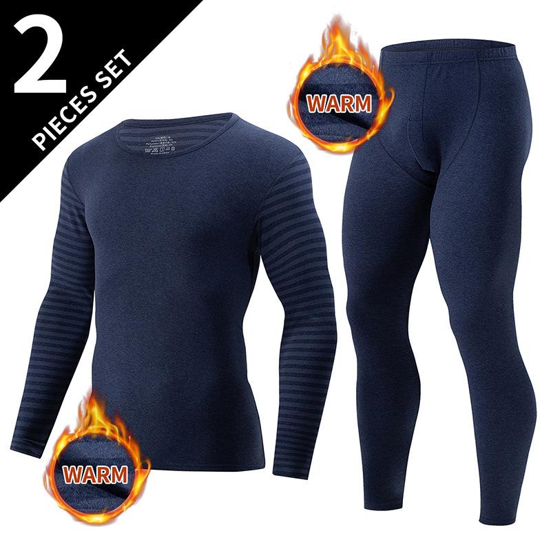 Fashion Large Size Men's Spring and Autumn Thermal Suit Winter Bottoming Autumn Clothes and Trousers Men's Home Thermal Underwear Set