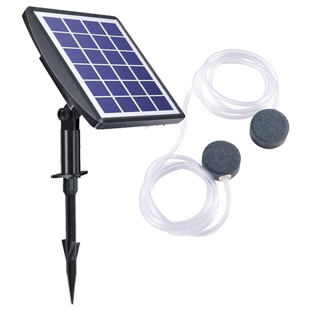 Solar Powered Fish Tank Oxygenator with Pipe Fish Tank Air Pump High Efficiency Fishing Oxygenation Device for Outdoor Pool Pond
