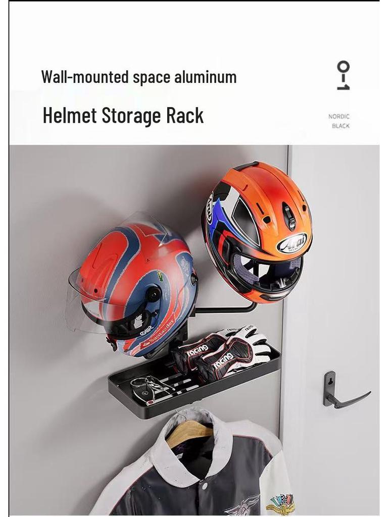 Wall-Mounted Punch-Free Helmet & Hat Rack - Anti-Deformation Storage Solution