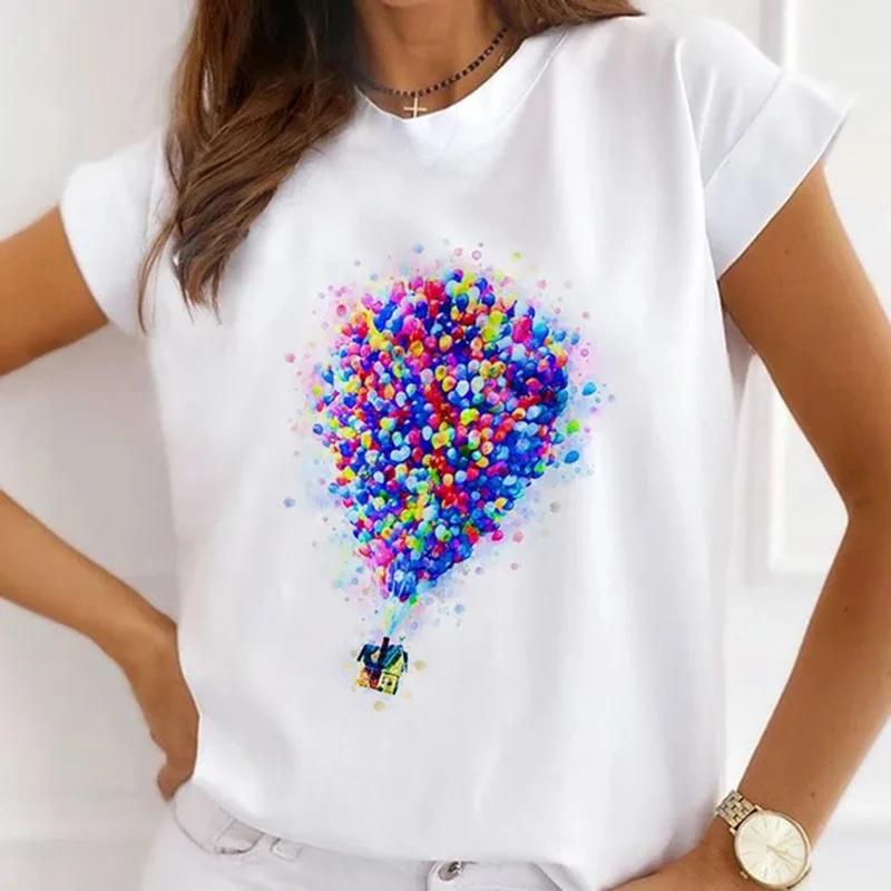 Festival Christmas Printed Short Sleeved Casual Womens Tshirt Crewneck Tops Kawaii Fashion Women TShirt Clothes Harajuku