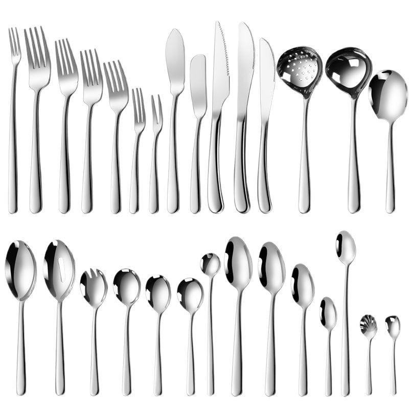 Thickened elegant 304 stainless steel tableware, knife, fork, spoon, steak set series, western coffee dessert spoon