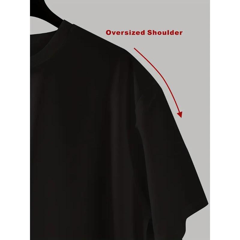 Men's Summer 100% Pure Cotton Fashionable Casual Loose Never Give Up Graphic Printed Round Neck Short Sleeved T-shirt Top