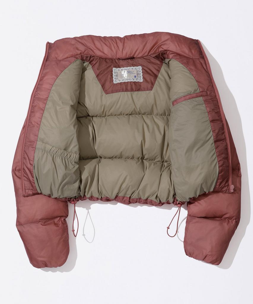 SCULPTOR Matte Cropped Puffer Down Plum Red