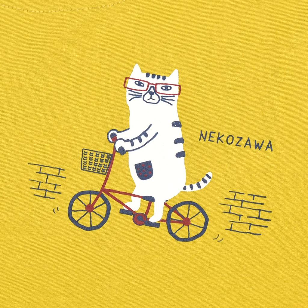 Kusguru Japan Sleeve Size Size M Women's Three-Quarter T-Shirt, Yellow, 236143-02,