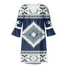 Fashion Women's V-neck Printed Lace Patchwork Bohemian Casual Resort Dress