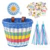 Cesto per Bicicletta per Bambini con Design Intrecciato Vintage e Campanello per le Avventure in Bicicletta dei Bambini
