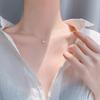 Cat's Eye Stone Love Necklace Korean Version Simple Personality Temperament Cold Style Collarbone Chain