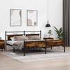 Metal Bed Frame without Mattress Smoked Oak Finish 200x200 cm