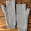 Fingerless Warm Gloves Knitted Mittens Stretchy Cartoon Embroidery Flower Mitten