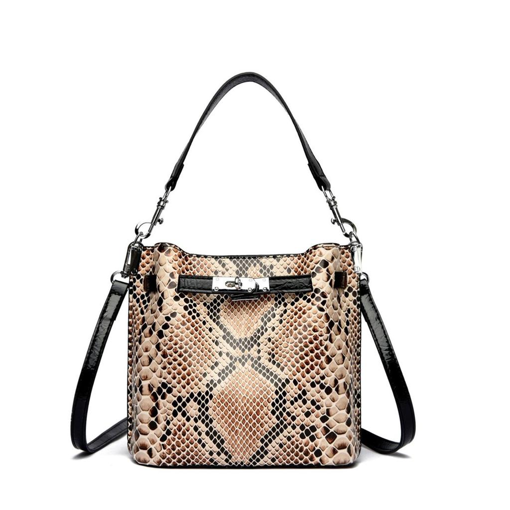 Advanced Soft Leather Serpentine Bucket Bag for Women's Summer New Style Chain Bag, Light Luxury Handbag, Women's Single Shoulder Crossbody Bag