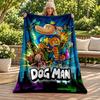 Dog Man blanket Flannel Blanket Soft Cozy Plush Throw for Sofa Bed Lightweight Home Decoration Gifts for Christmas various holidays