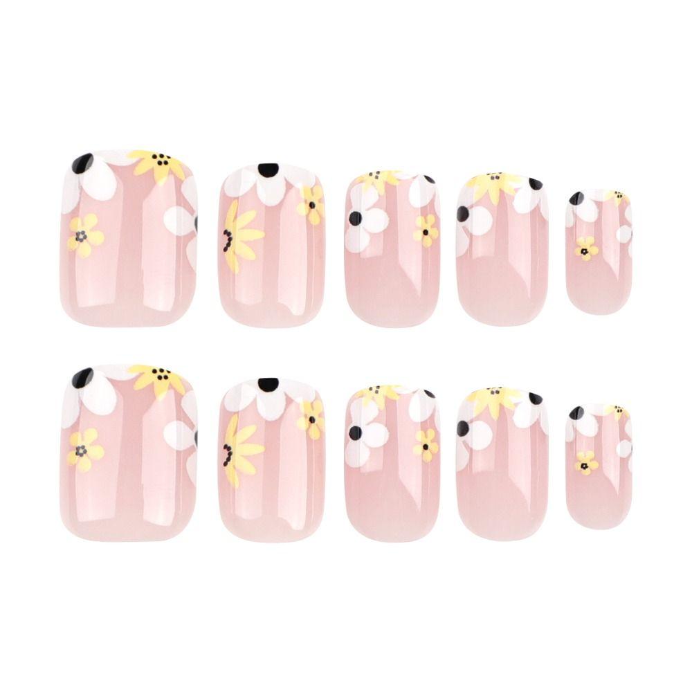 Flori Colorate Cățeluș Unghii False Vârfuri Unghii Franceze Unghii False Noi DIY
