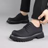 Fashion Men Shoes Black Fashion Business Leather Shoe Platform Oxfords Anti-slip Thick Tottom Male Derby Shoe New Male Outdoor Footwear