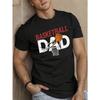 European Sizes Supportive Style, Basketball Dad Graphic Tee - Men's Casual Short Sleeve T-Shirt, Breathable Polyester, Summer Wear