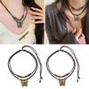 Bohemian Butterfly Pendant Choker Multilayer Pull String Handwoven Necklace Adjustable Length Clavicle Chain Jewelry