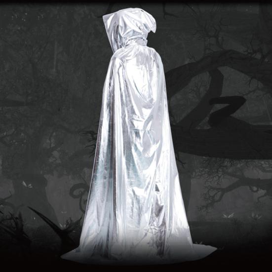 Vampire Hooded Cloak Medieval Witch Robe Cape Floor-length Halloween Costume