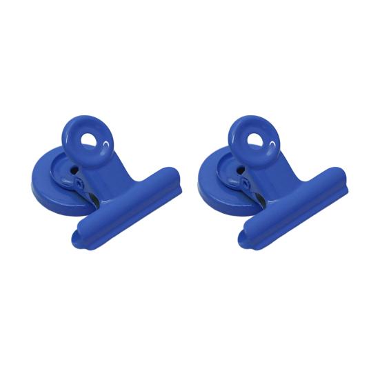 

2Pcs Magnetic Folder Strong Metal Binder Clips 38mm Heavy-Duty Fridge Magnets for Refrigerator Whiteboard Office Home синий